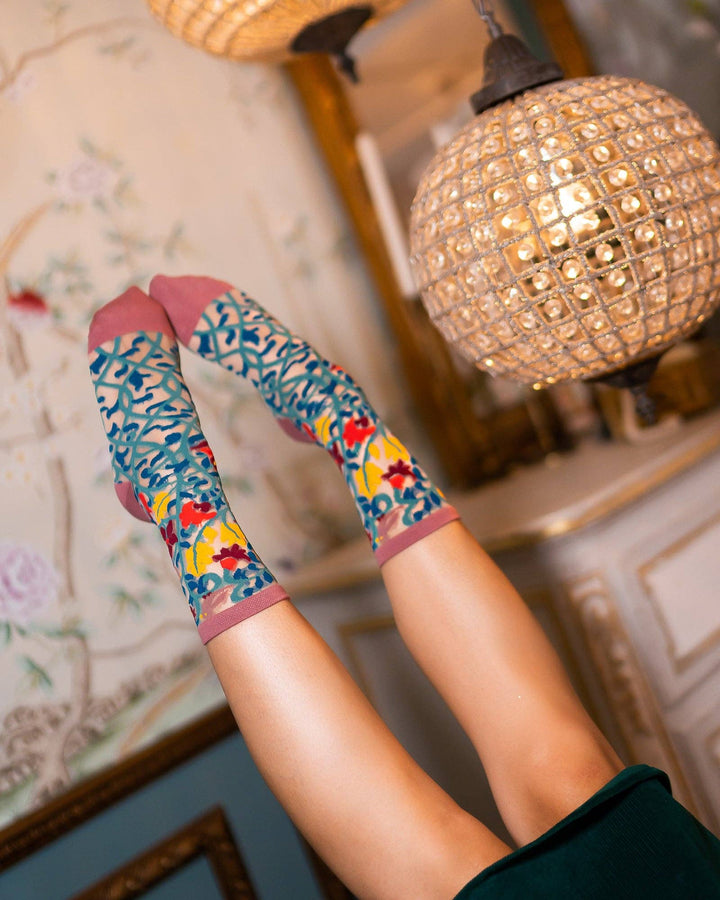 Tapestry Vines Sheer Crew by Sock Candy