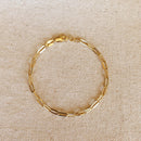 18k Gold Filled Short Link Paperclip Bracelet: 6 inches with extender