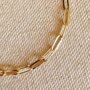 18k Gold Filled Short Link Paperclip Bracelet: 7 inches with extender