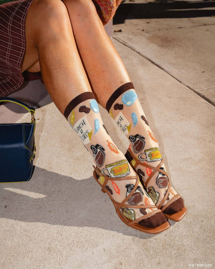 Gilmore Girls Lunch at Luke's Shimmer Sheer Crew by Sock Candy