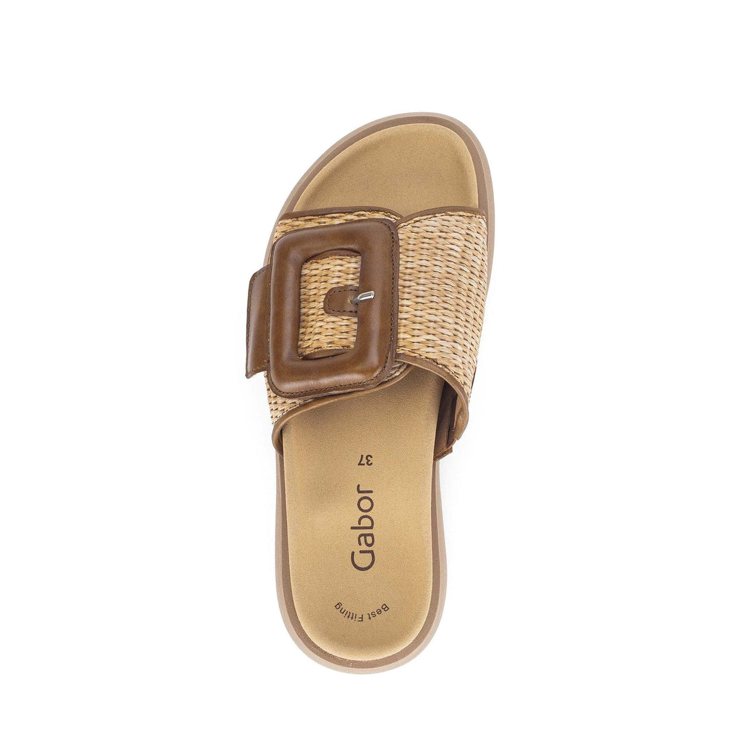 Gabor Woven Slide Cognac/Camel