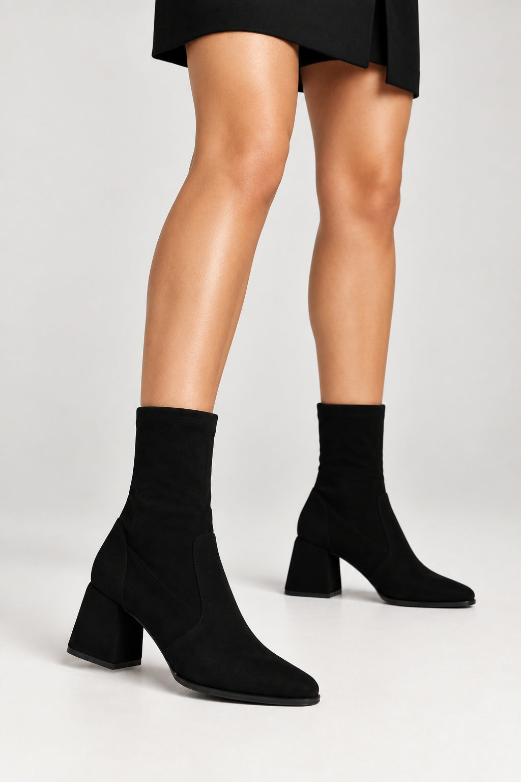 NYVANI BOOT by LDP - Black Stretch Suede