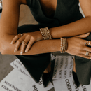 Allison Beaded Wrap Bracelet - 6 Row: Gold