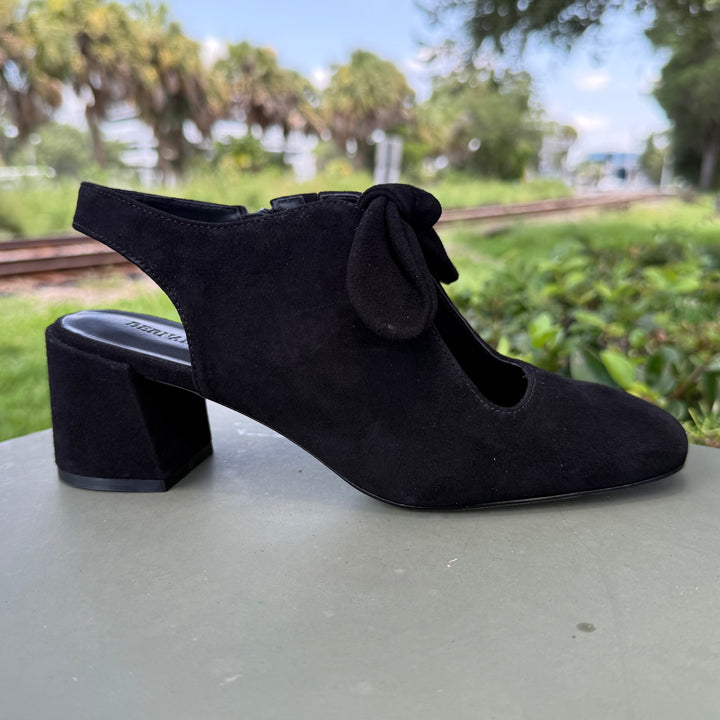 Angelina Shootie Pump by Bernardo - Black Suede