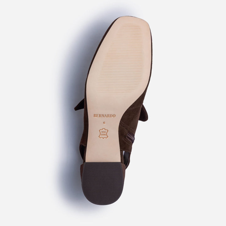 Angelina Shootie Pump by Bernardo - Chocolate Suede