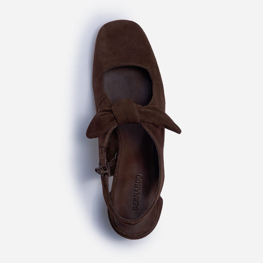 Angelina Shootie Pump by Bernardo - Chocolate Suede