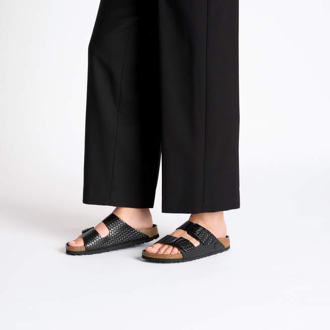 Arizona Black Embossed Leather by Birkenstock