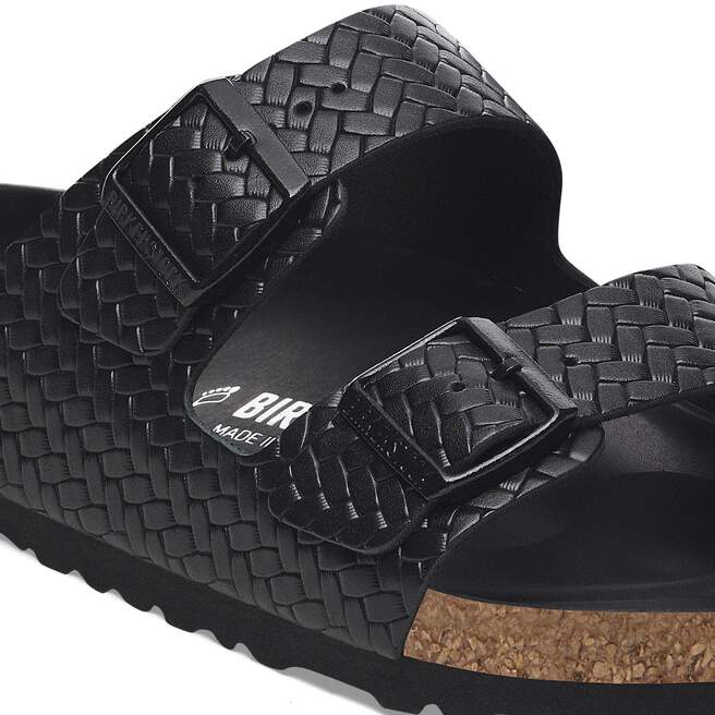 Arizona Black Embossed Leather by Birkenstock