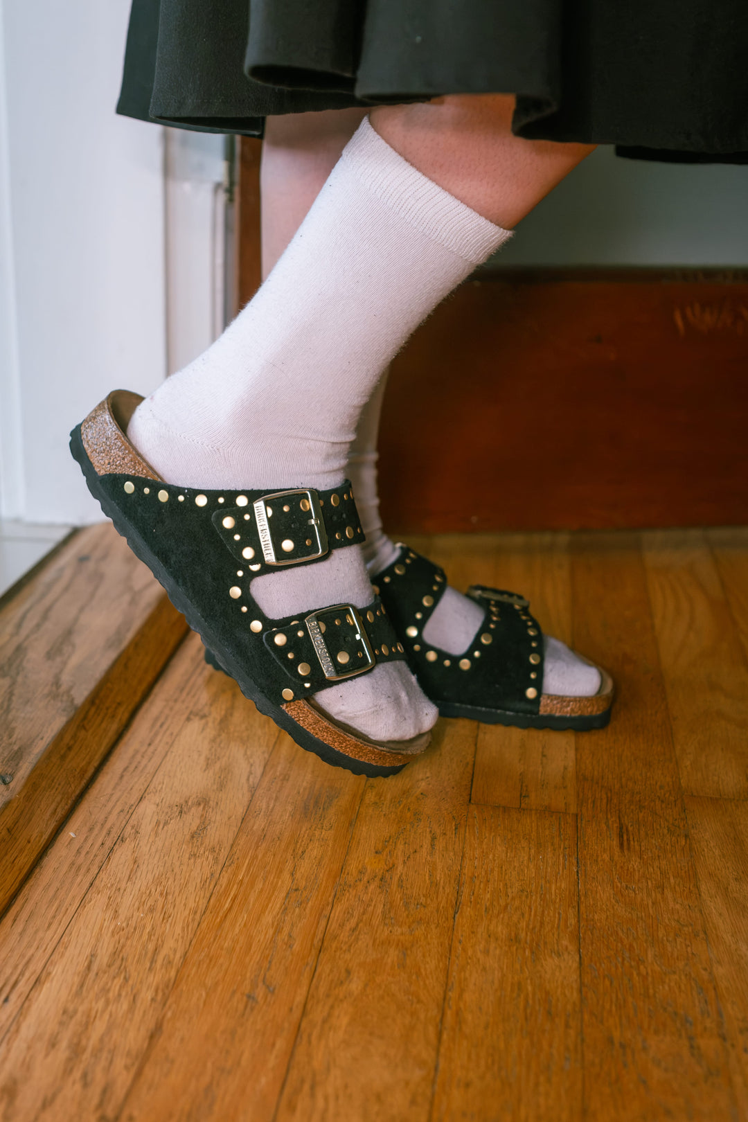 Arizona Rivets Black Suede Med/Nar by Birkenstock
