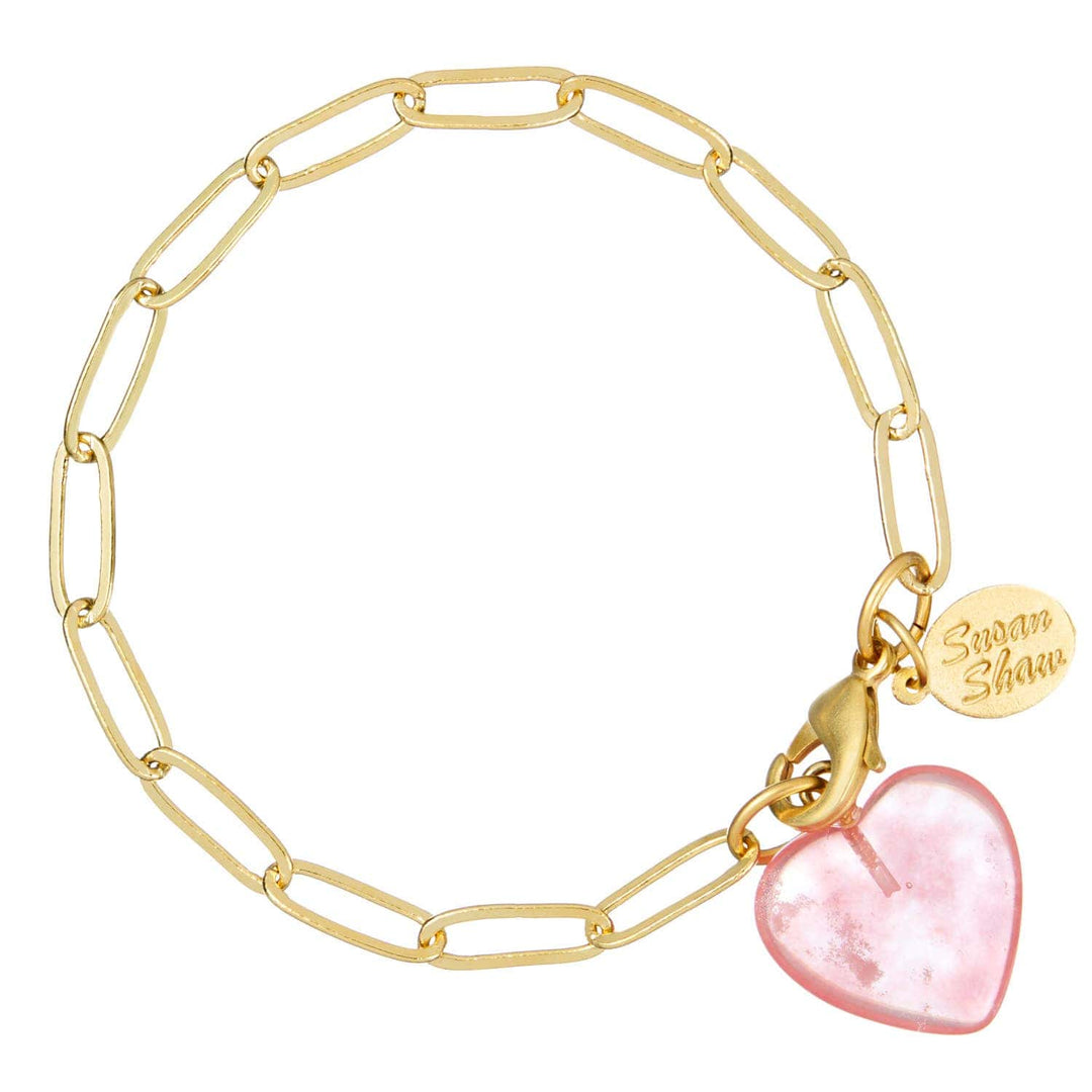 Audrey Heart Bracelet : Pink Quartz