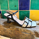 Basket Weave Heel by Ezzio - Black / White