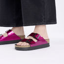 Birkenstock Arizona Platform Metallic Magenta