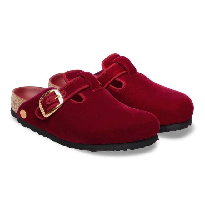 Birkenstock Boston Red Velvet Nar/Med