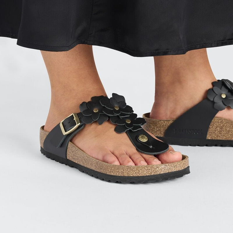 Birkenstock Gizeh Flowers Black