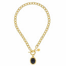 Black Onyx Cabochon Toggle Necklace