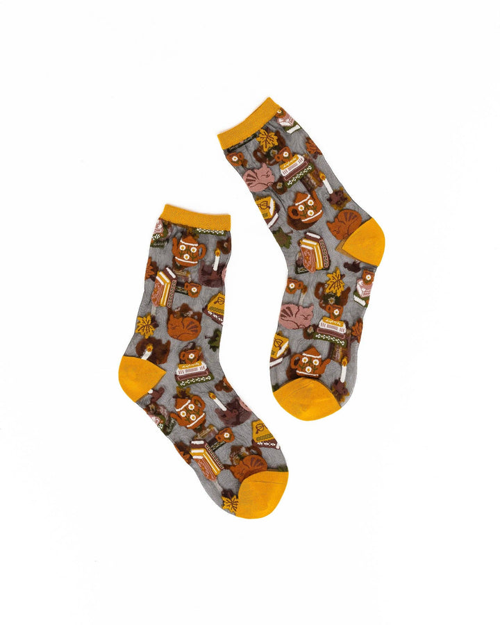 Book Lovers Black Sheer Crew by Sock Candy