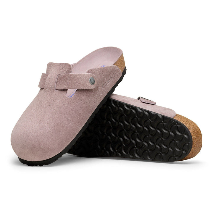 Boston Soft Footbed by Birkenstock - Faded Purple Suede Nar/Med