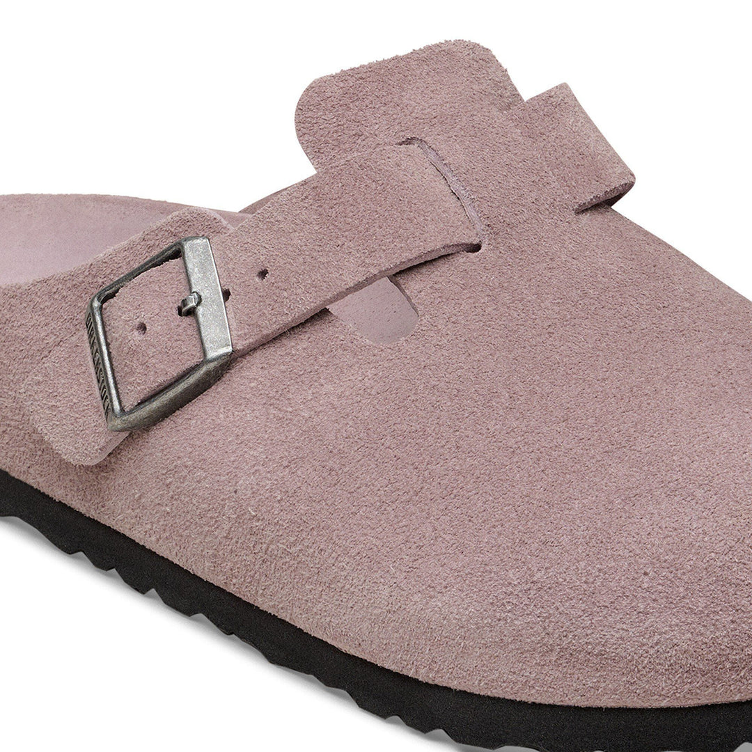 Boston Soft Footbed by Birkenstock - Faded Purple Suede Nar/Med