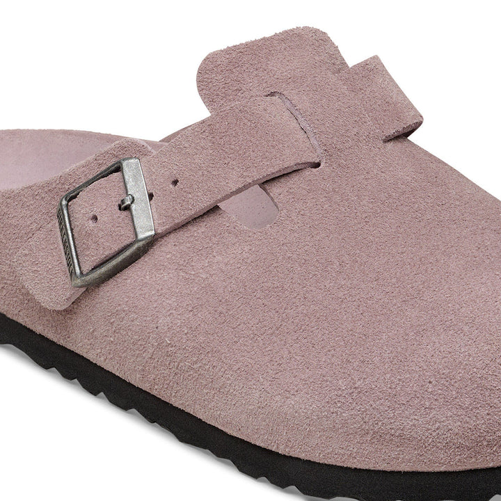 Boston Soft Footbed by Birkenstock - Faded Purple Suede Nar/Med