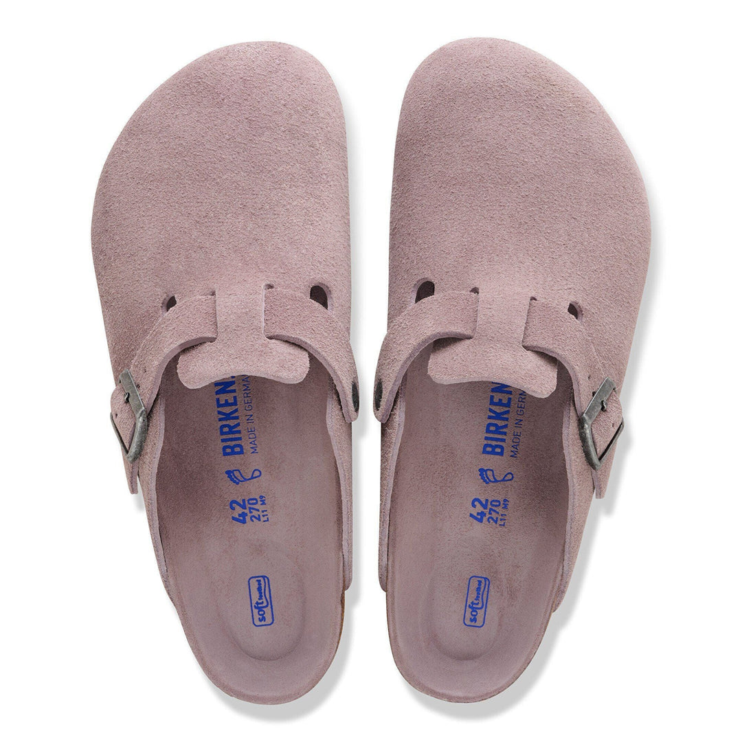 Boston Soft Footbed by Birkenstock - Faded Purple Suede Nar/Med