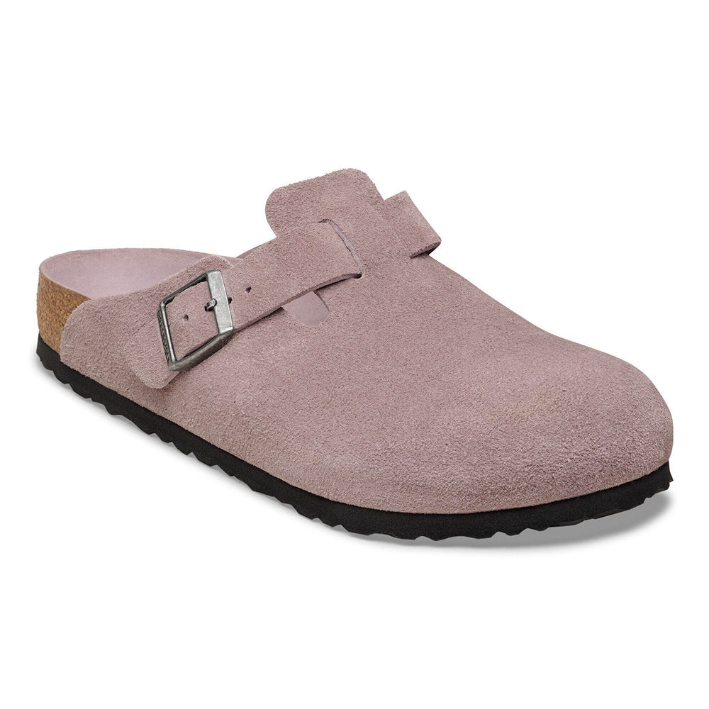 Boston Soft Footbed by Birkenstock - Faded Purple Suede Nar/Med
