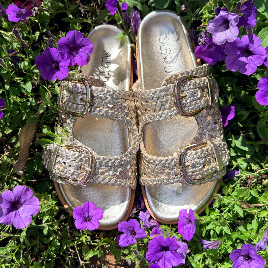 Britmi Woven Sandal by Silent D - Gold