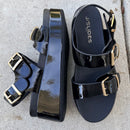 Brooke Sandal by J/Slide - Black Patent