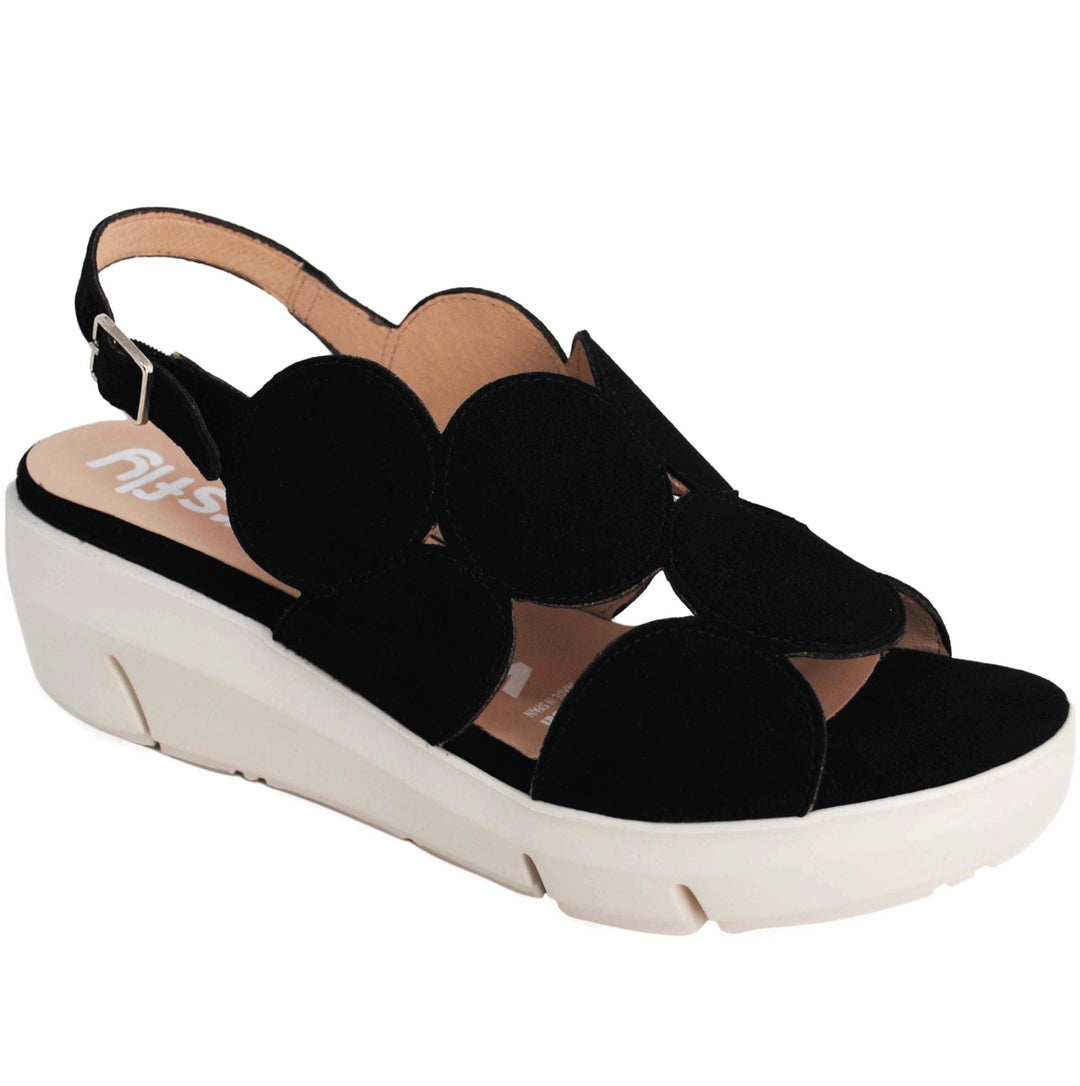 Bubble Wedge by Wonders BLACK NUBUCK FINAL SALE