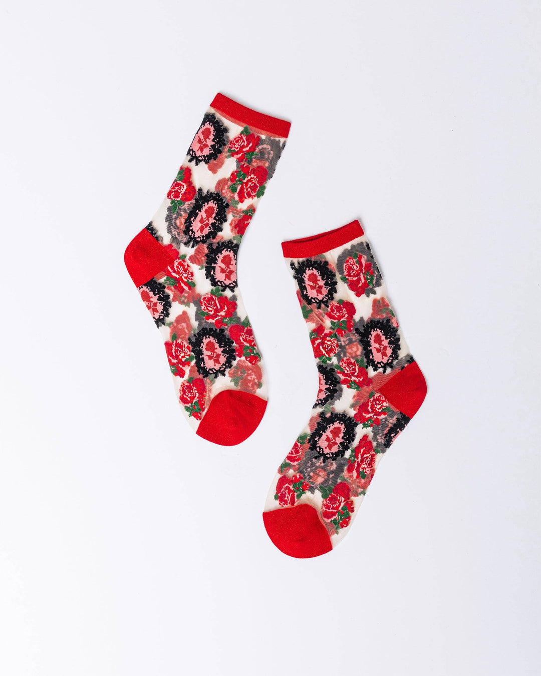 Cameo Rose Sheer Crew by Sock Candy