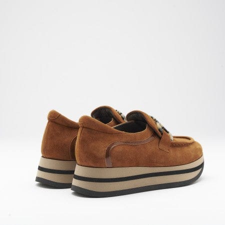 Carine Platform Loafer Caramel Velour - Softwaves