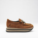 Carine Platform Loafer Caramel Velour - Softwaves
