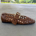 CARMI Woven Flat by Silent D - ALMOND