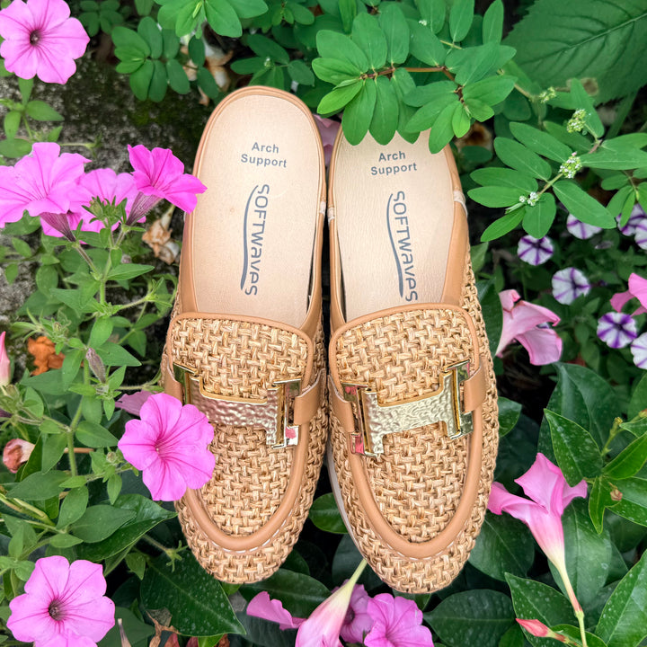 Clarita Rafia Mule by Softwaves - Noisette