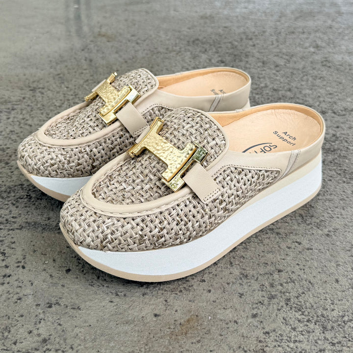 Clarita Rafia Mule by Softwaves - Sahara