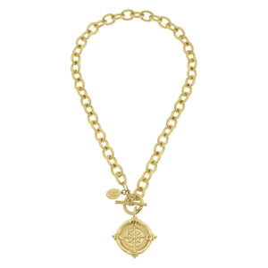 Compass Toggle Necklace - 20in