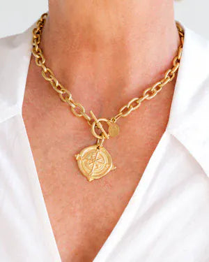 Compass Toggle Necklace - 20in
