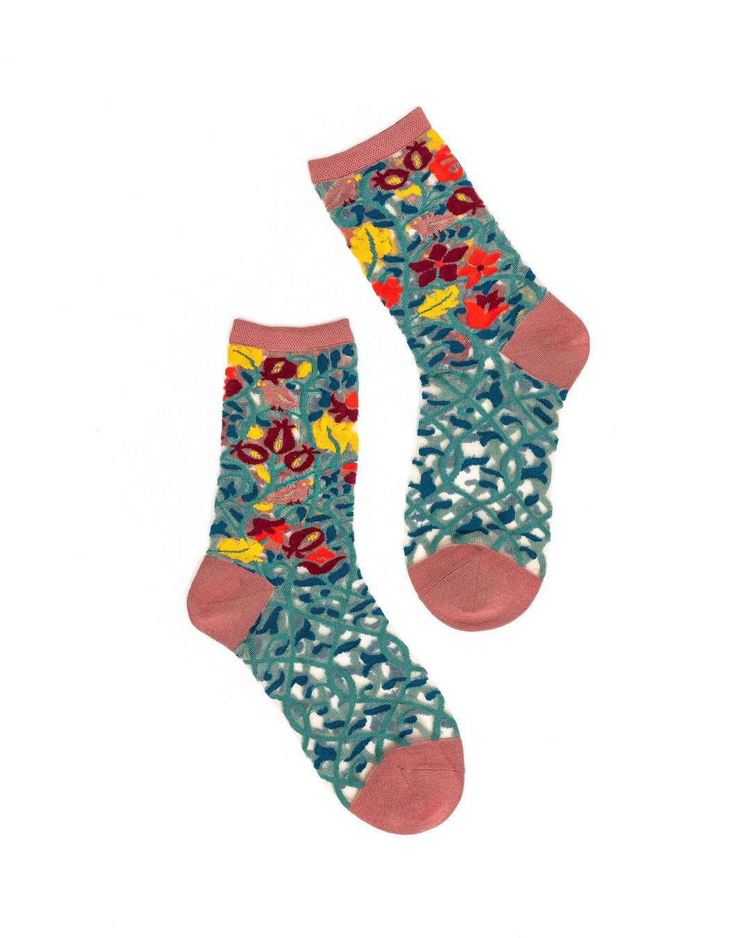 Tapestry Vines Sheer Crew by Sock Candy