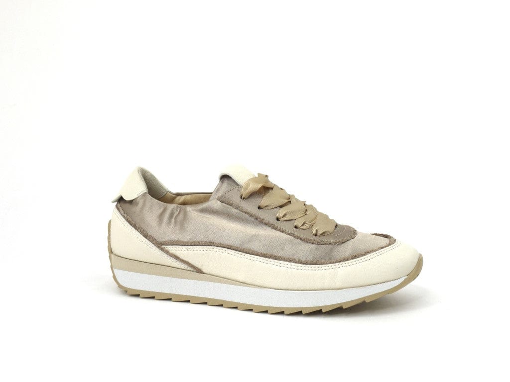 Dalton Satin Leather Sneaker by Softwaves Stone Satin