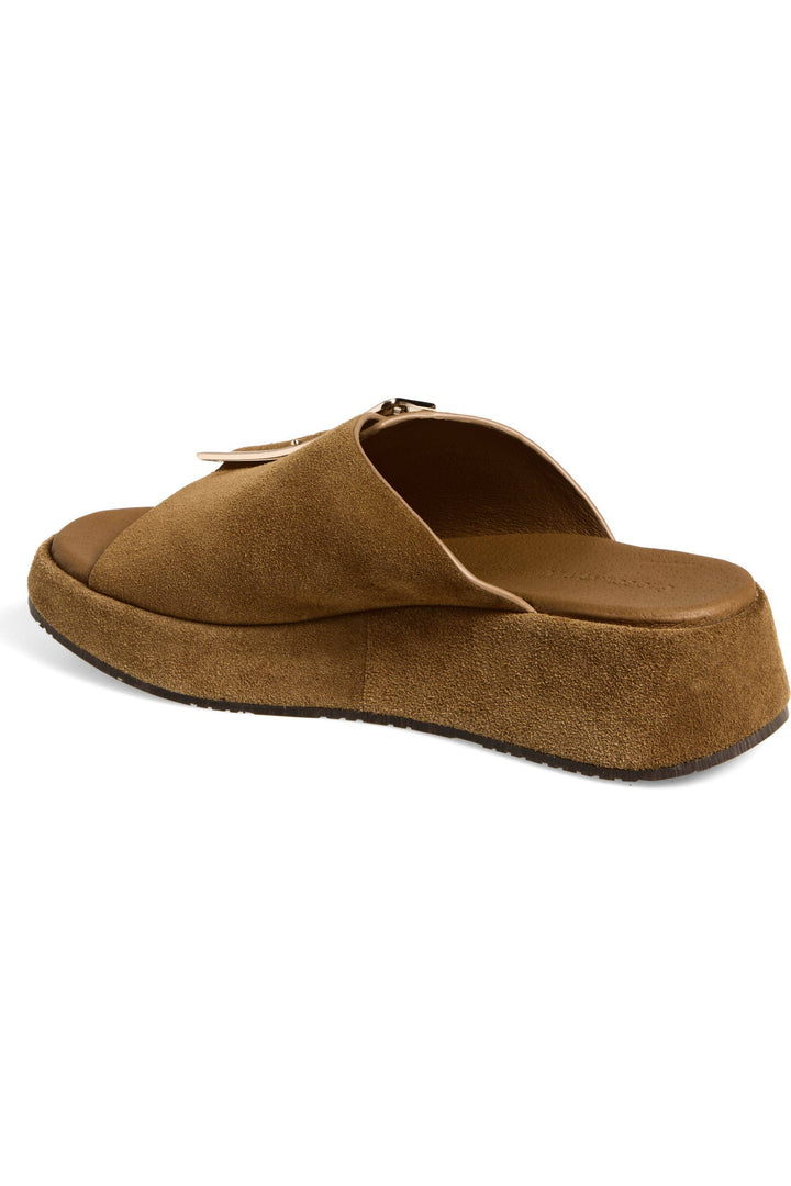 Elara Suede Wedge by Chocolat Blu - Camel