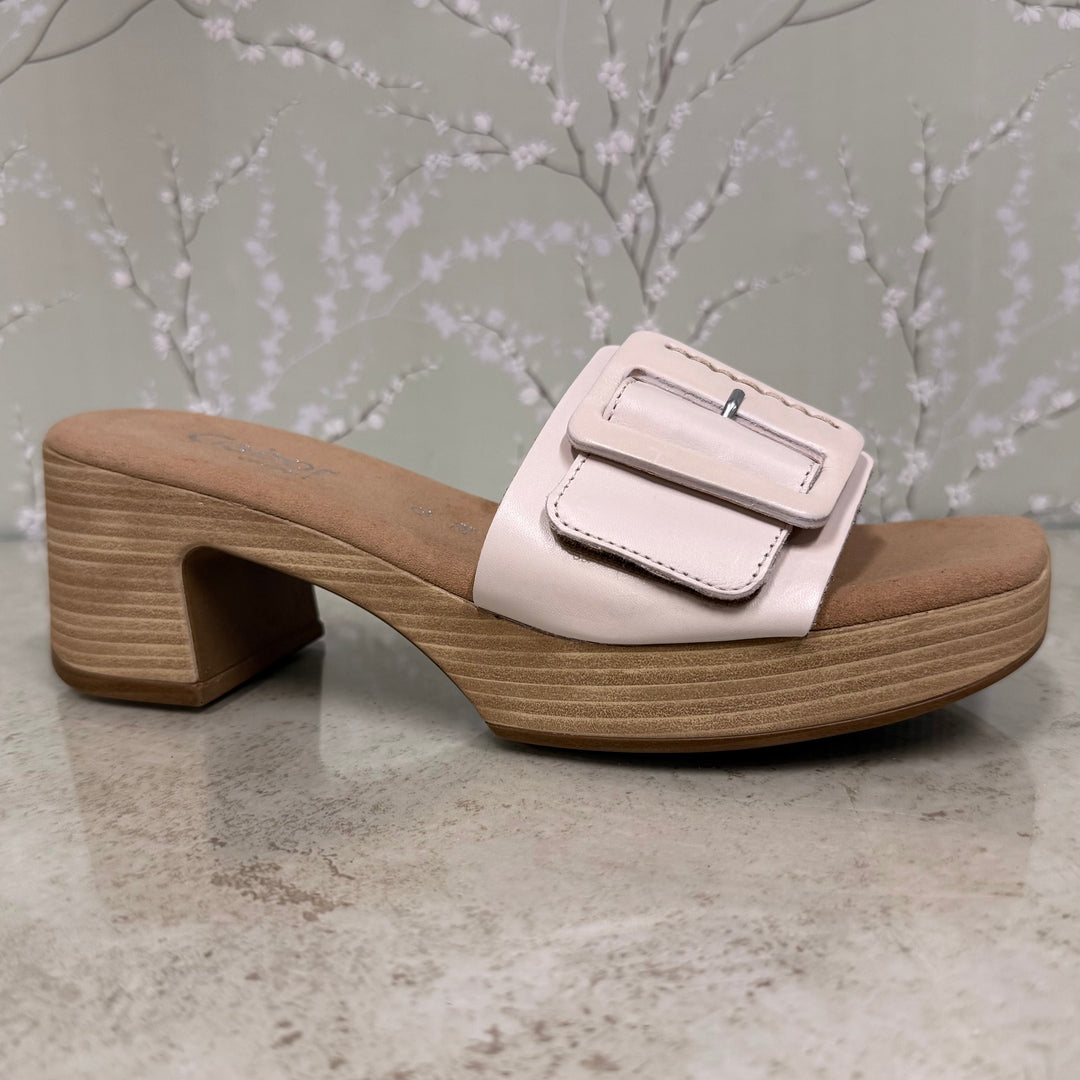 Gabor Buckle Heel White 53
