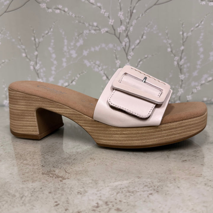 Gabor Buckle Heel White 53