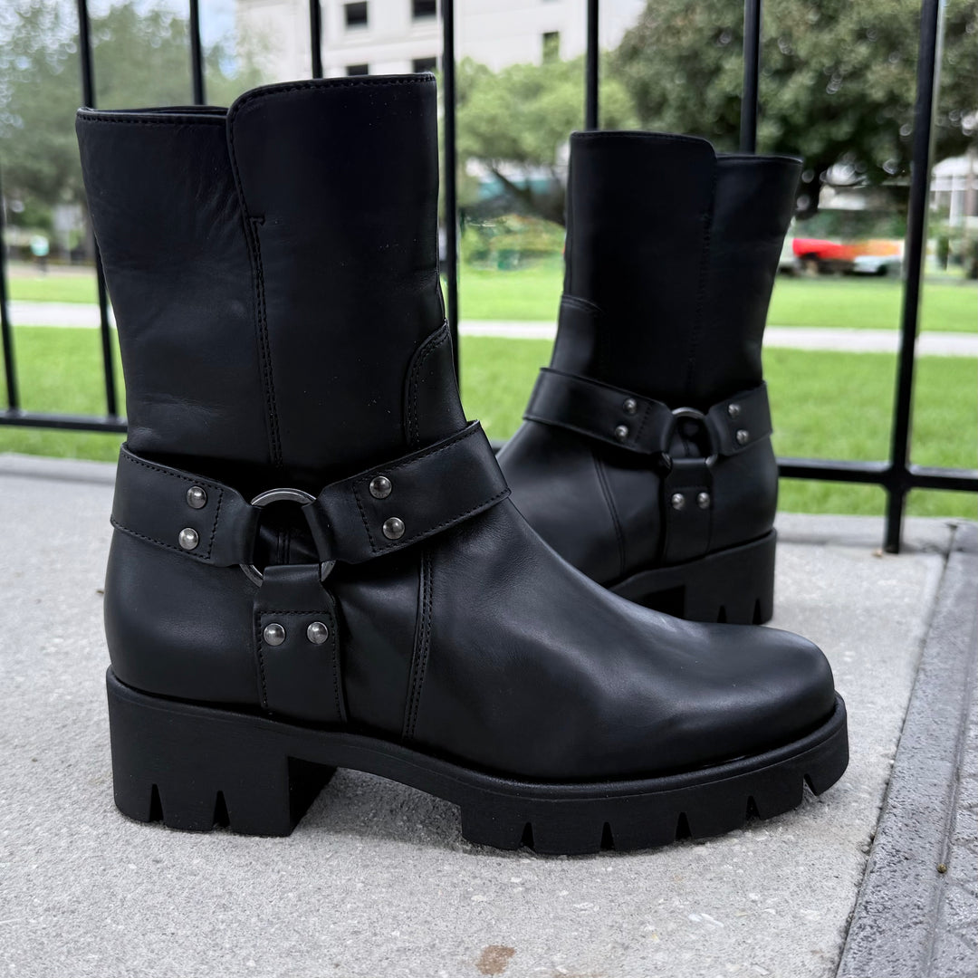 Gabor Circle Buckle Boot Black