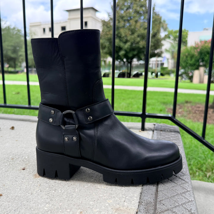 Gabor Circle Buckle Boot Black