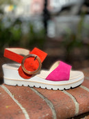 GABOR WEDGE  Pink/Pumpkin