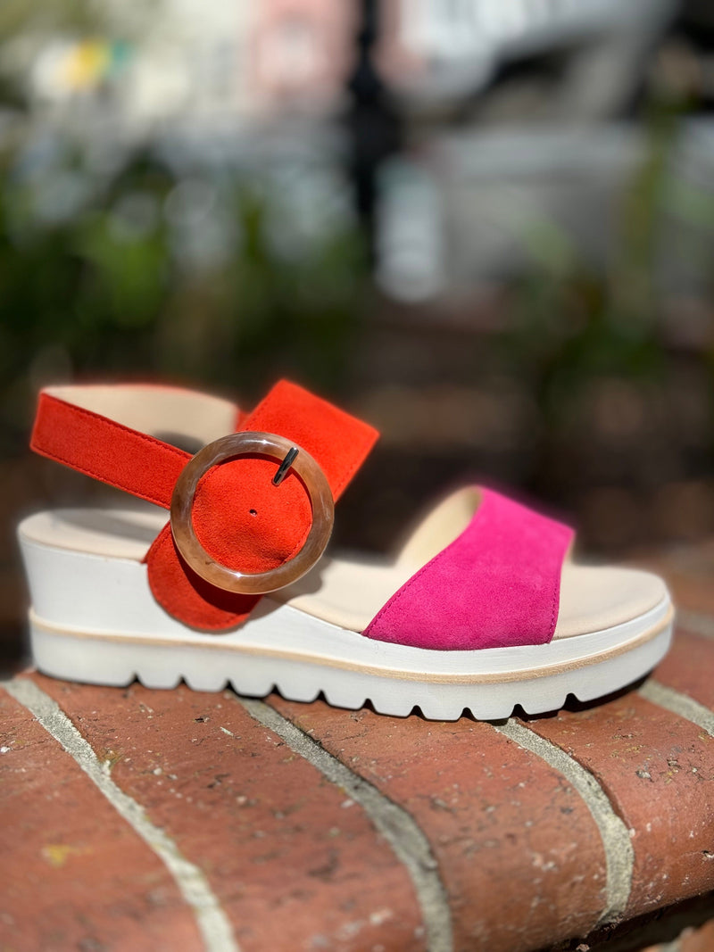 GABOR WEDGE  Pink/Pumpkin