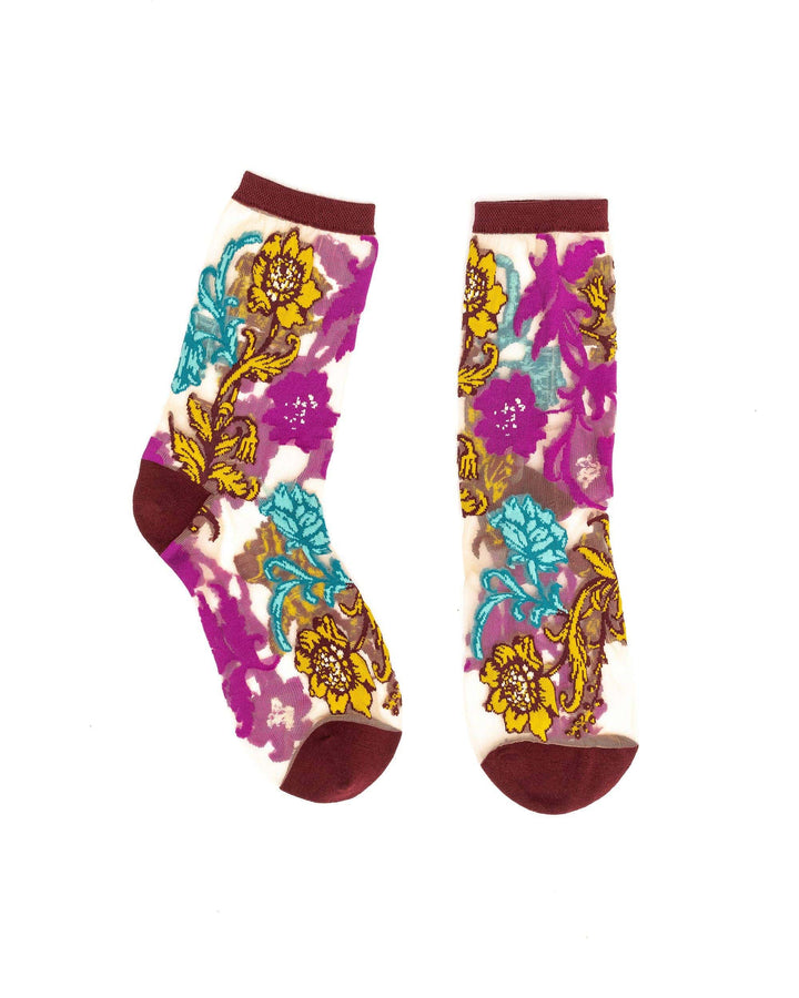 Gem Garden Sheer Crew by Sock Candy