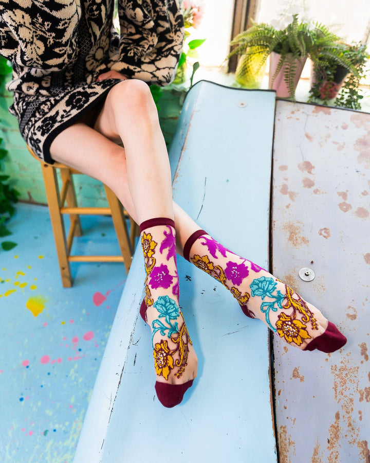 Gem Garden Sheer Crew by Sock Candy