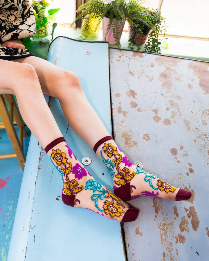Gem Garden Sheer Crew by Sock Candy