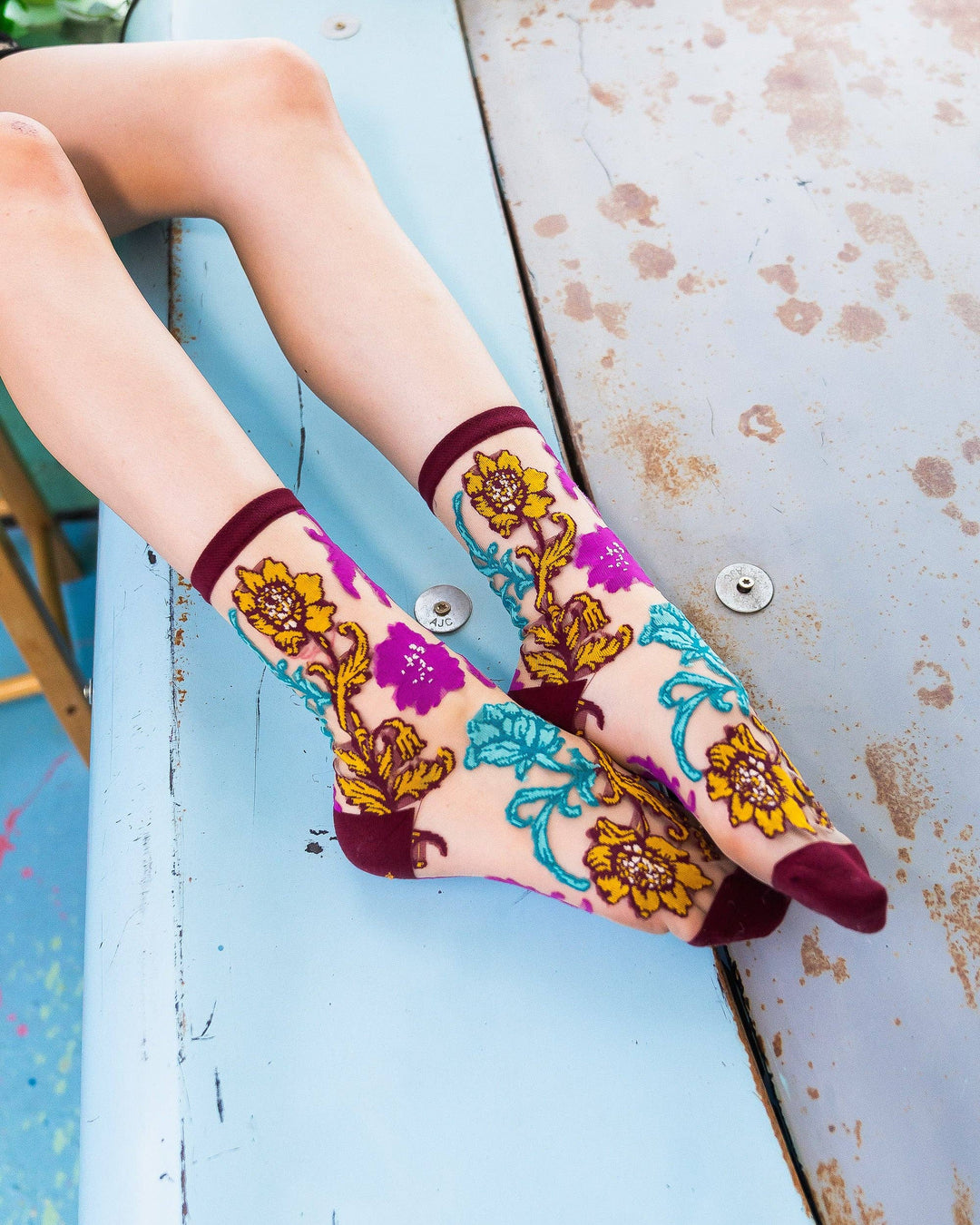 Gem Garden Sheer Crew by Sock Candy