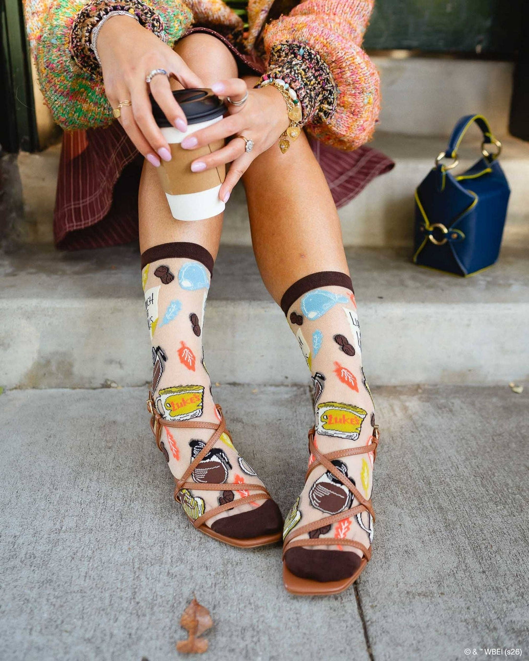 Gilmore Girls Lunch at Luke's Shimmer Sheer Crew by Sock Candy
